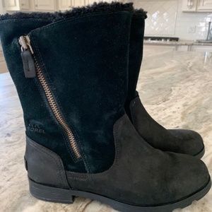 Black Sorel Waterproof Boots - Emelie Foldover
